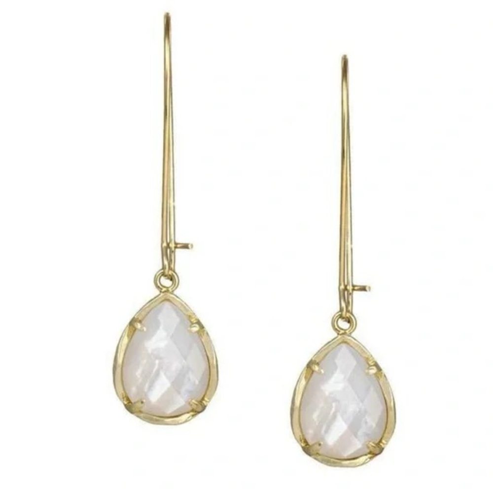 KENDRA SCOTT • Gold Dee Ivory Pearl Dangle Earrings